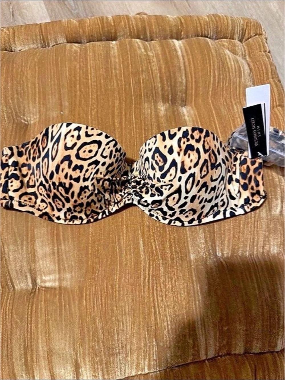 Victoria's Secret Leopard Print Strapless Bandeau Bikini Top